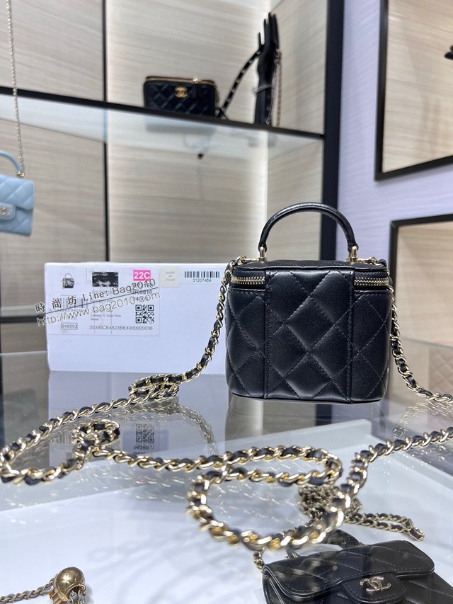 Chanel專櫃2022C新品內配小鏡子手提化妝小盒子 AP2198Y 香奈兒原廠皮小型收納盒女包 djc4884